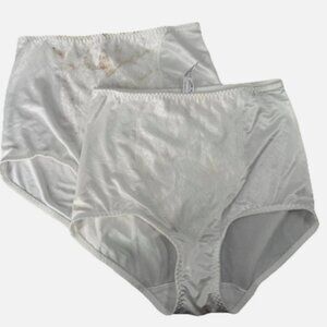 Bali Double Support Light Control Shaping Brief Panty Size L White Lace 8372